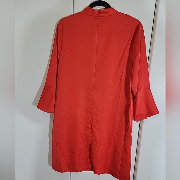 Philosophy Republic Clothing Red Sheath Dress with 3/4 Bell Sleeves Size L - Picture 3 of 9